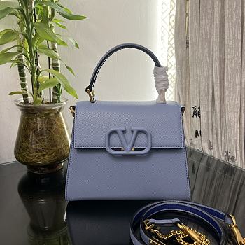 Fortok Valentino Vsling Handbag Top Handle Blue 22x16x9cm