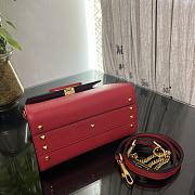 Fortok Valentino Vsling Handbag Top Handle Red 22x16x9cm - 4