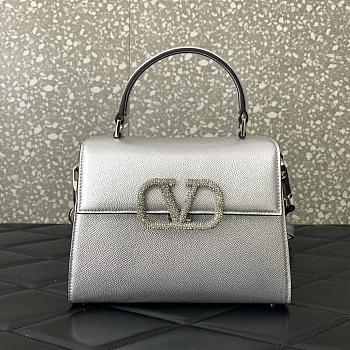 Fortok Valentino Vsling Handbag Top Handle Silver 22x16x9cm