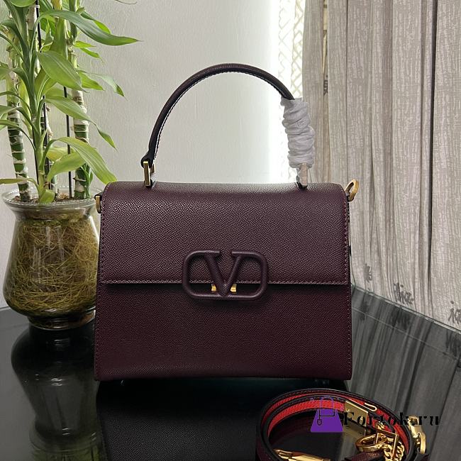 Fortok Valentino Vsling Handbag Top Handle Rouge 25x12x17cm - 1