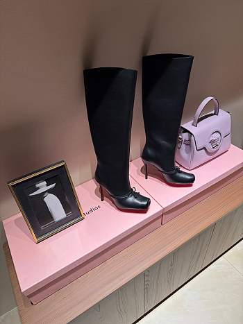 Fortok Christian Louboutin Cassia 100 leather knee-high boots Black