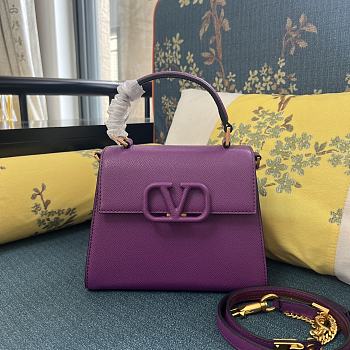 Fortok Valentino Vsling Handbag Top Handle Purple 22x16x9cm