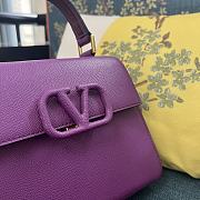 Fortok Valentino Vsling Handbag Top Handle Purple 22x16x9cm - 5