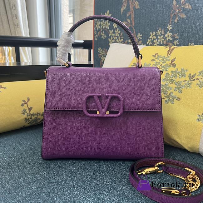 Fortok Valentino Vsling Handbag Top Handle Purple 25x12x17cm - 1
