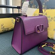 Fortok Valentino Vsling Handbag Top Handle Purple 25x12x17cm - 6
