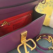 Fortok Valentino Vsling Handbag Top Handle Purple 25x12x17cm - 5