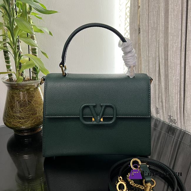 Fortok Valentino Vsling Handbag Top Handle Green 25x12x17cm - 1