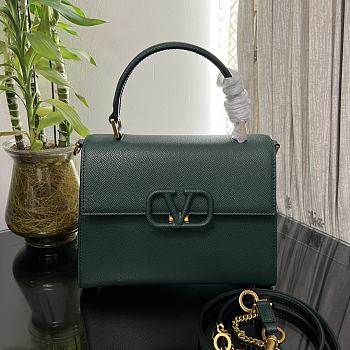 Fortok Valentino Vsling Handbag Top Handle Green 25x12x17cm