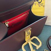 Fortok Valentino Vsling Handbag Top Handle Rouge Crystal Logo 22x16x9cm - 5