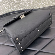 Fortok Valentino Vsling Handbag Top Handle Black Crystal Logo 22x16x9cm - 5
