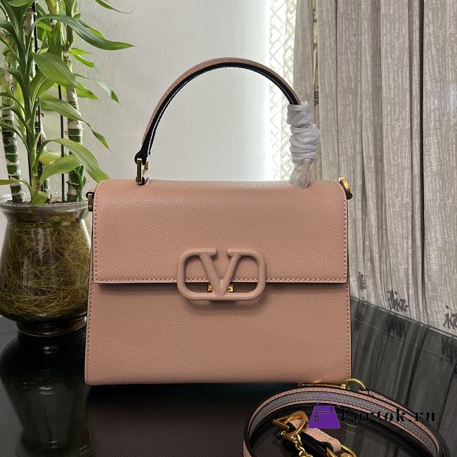 Fortok Valentino Vsling Handbag Top Handle Beige 25x12x17cm - 1