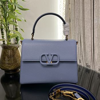 Fortok Valentino Vsling Handbag Top Handle Blue 25x12x17cm