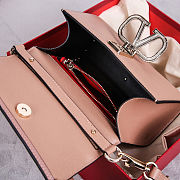 Fortok Valentino Vsling Handbag Top Handle Beige Crystal Logo 22x16x9cm - 4