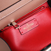 Fortok Valentino Vsling Handbag Top Handle Beige Crystal Logo 22x16x9cm - 2