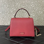 Fortok Valentino Vsling Handbag Top Handle Red Crystal Logo 22x16x9cm - 2