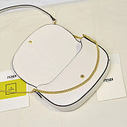 Fortok Fendi Fendigraphy black leather wallet on chain White 21*4*11cm - 5