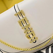 Fortok Fendi Fendigraphy black leather wallet on chain White 21*4*11cm - 3