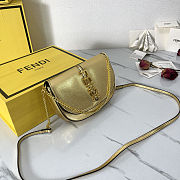 Fortok Fendi Fendigraphy black leather wallet on chain Gold 21*4*11cm - 6