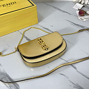 Fortok Fendi Fendigraphy black leather wallet on chain Gold 21*4*11cm - 5