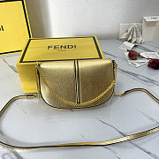 Fortok Fendi Fendigraphy black leather wallet on chain Gold 21*4*11cm - 4