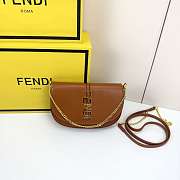 Fortok Fendi Fendigraphy black leather wallet on chain Brown 21*4*11cm - 1