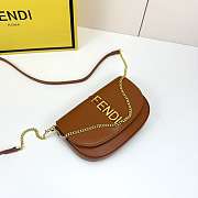 Fortok Fendi Fendigraphy black leather wallet on chain Brown 21*4*11cm - 6