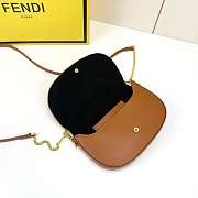Fortok Fendi Fendigraphy black leather wallet on chain Brown 21*4*11cm - 5