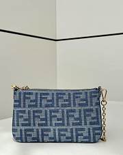 Fortok Fendi Baguette Pouch in light blue denim 20/3/12cm - 2