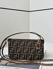Fortok Fendi Baguette Pouch in light Brown denim 20/3/12cm - 2