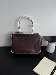 Fortok Miu Miu Soft Calf Softy Beau Top Handle Dark Brown 34×23×10cm - 1