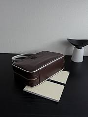 Fortok Miu Miu Soft Calf Softy Beau Top Handle Dark Brown 34×23×10cm - 2