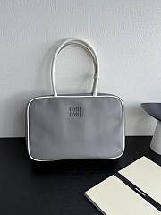 Fortok Miu Miu Soft Calf Softy Beau Top Handle Grey 34×23×10cm - 1