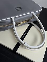 Fortok Miu Miu Soft Calf Softy Beau Top Handle Grey 34×23×10cm - 6