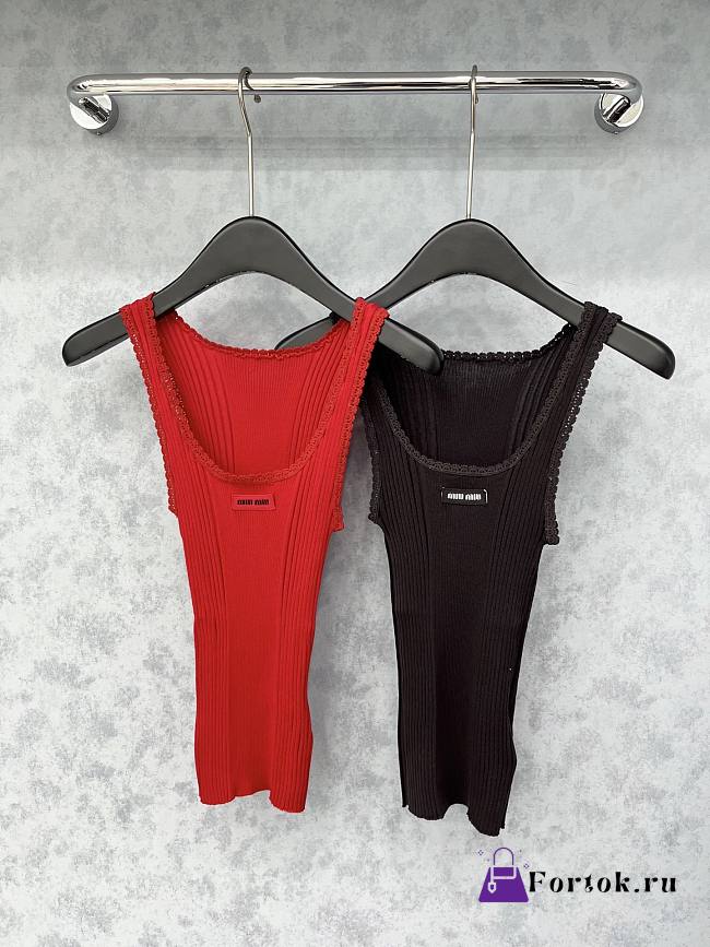 Fortok Miu Miu body-hugging tank top Red/ Brown  - 1
