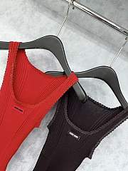 Fortok Miu Miu body-hugging tank top Red/ Brown  - 6
