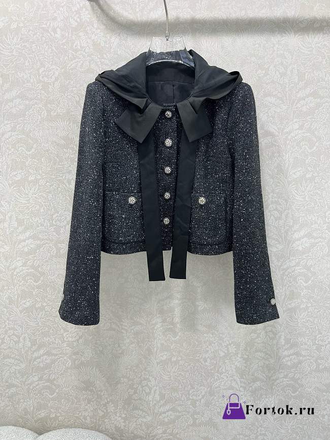 Fortok Chanel tweed jacket with a black bow Black  - 1