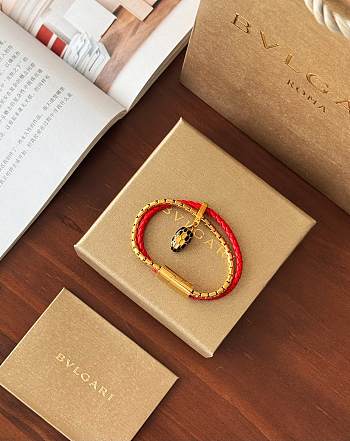 Fortok Bvlgari Serpenti Forever Snake bracelet gold with red