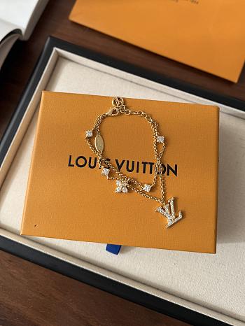 Fortok Louis Vuitton LV Double Bracelet Gold Crystal 