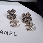 Fortok Chanel Clover Pendant Earrings Silver  - 6