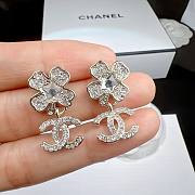 Fortok Chanel Clover Pendant Earrings Silver  - 3