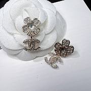 Fortok Chanel Clover Pendant Earrings Silver  - 4