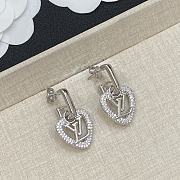 Fortok Louis Vuitton Heart LV Earrings Silver - 1