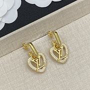 Fortok Louis Vuitton Heart LV Earrings Gold - 1