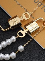 Fortok Louis Vuitton Pearl Lock Earrings - 5