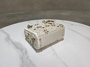 Fortok Dior Mini Lady Dior bag in latte satin embroidered White 17×15×7cm - 5