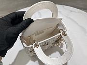 Fortok Dior Mini Lady Dior bag in latte satin embroidered White 17×15×7cm - 2