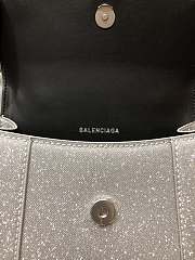 Fortok Balenciaga Hourglass top-handle bag in silver glitter 19x8x21cm - 3
