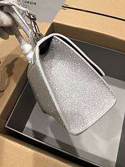 Fortok Balenciaga Hourglass top-handle bag in silver glitter 19x8x21cm - 4