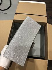 Fortok Balenciaga Hourglass top-handle bag in silver glitter 23x10x24cm - 5