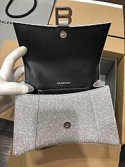 Fortok Balenciaga Hourglass top-handle bag in silver glitter 23x10x24cm - 3